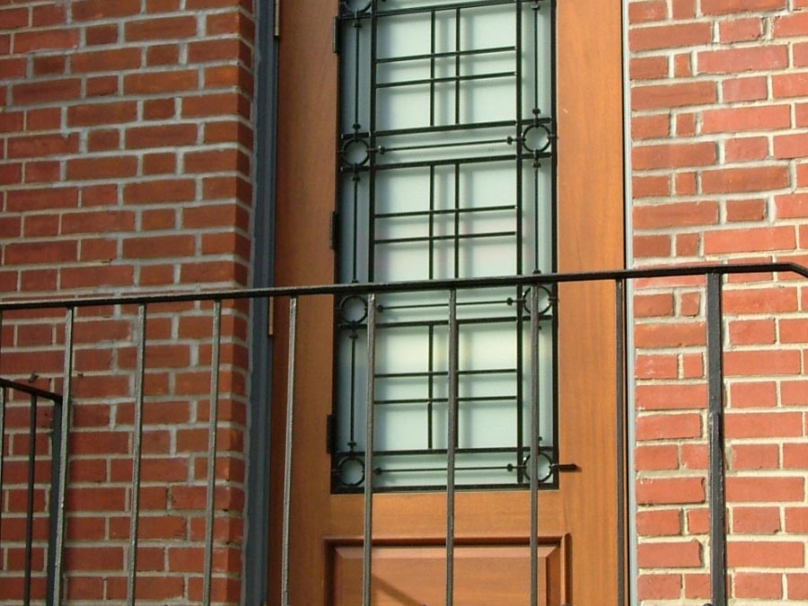 Custom Grill on Single Entry Door at Macon Branch Library